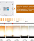 12 Pack 5 Inch Ultra Thin LED Square Can Light Retrofit With Junction Box Bangin Brightness 850 Lumens CRI85 Dimmable, CCT options display.
