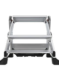 Front view of Jumbo Step Aluminum 2 Step Stool Ladder, Lightweight Yet Sturdy With A 375 Pound Duty Rating, extended position