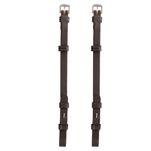 Replacement Cheek Pieces for English Bridle, Hook Fastening, Half Inch 13mm Leather, Vegetable-Tanned Leather, Matching Stitching
