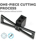 Top Shelf Dovetail Marker Tool For Woodworkers Slick Adjustable Layout Gauge showing one-piece cutting process and markings.