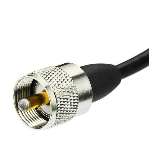 Close-up of PL259 connector for Dual Band Ham Radio Antenna With Magnetic Base And Sixteen Foot Extension Cable For Vehicle And Marine Use