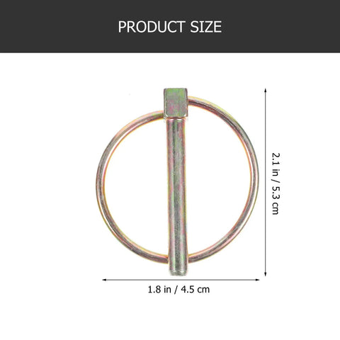 Product size of a lynch pin from 10 Pcs Zinc Plated Lynch Pins With Ring Heavy Duty Shaft Locking Pins Assortment Kit For Farm Tractors.