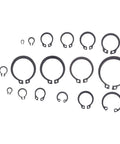 Assorted sizes of Durable 300 Piece C Clip Retainer Ring Fixing Kit for Automotive and Machinery Easy Install Top Notch Rubber and Alloy Steel
