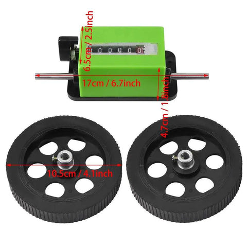 Top Shelf Six Digit Mechanical Meter Counter With Dual Rolling Wheels For Dead Accurate Length Measurement On Textiles Printing And Artificial Leather Easy Zero Reset Tracking System