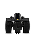 Pro Level Electric Golf Cart With Smart Remote Control And All Terrain Grip, rear view with large rubber wheels.