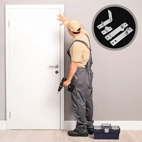 Heavy Duty Stainless Steel Pivot Door Hinges 1 Pair For Hidden Bookcase Doors And Cabinet Swing Hinges with installation
