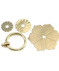 Vintage Style Gold Lotus Flower Ring Drawer Pulls 2 Pack For Cabinets And Dressers Copper Anti Rust Hardware components