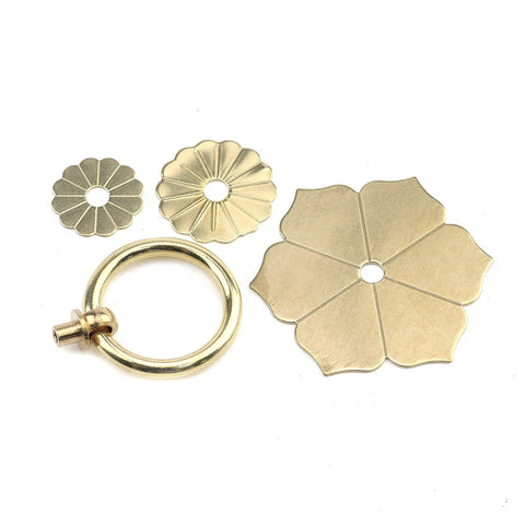 Vintage Style Gold Lotus Flower Ring Drawer Pulls 2 Pack For Cabinets And Dressers Copper Anti Rust Hardware components