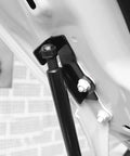 Close-up of Subaru Crosstrek 2024 Front Hood Lift Supports, stainless steel hood shock attachment, gas springs detail.