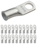 25 Pack Pro Grade Marine Grade Tinned Copper Battery Cable Lugs Six AWG Six Gauge One Quarter Inch Ring Terminals UL Listed
