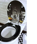 Built Different Solid Wood Toilet Seat Cover With Smooth Slow Close Lid And Tight Chrome Hinges For Zero Sweat Bathroom Setup Heavy Duty Reliability with NYC design