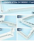 Replacement Meat Pan Glass Crisper Cover Frame For Frigidaire Refrigerator Shelf 3rd From Bottom 241969501 frame details