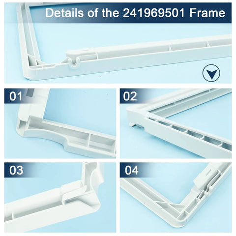 Replacement Meat Pan Glass Crisper Cover Frame For Frigidaire Refrigerator Shelf 3rd From Bottom 241969501 frame details