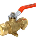 Push Fit 3/4 Inch Ball Valve With Drain And Drop Ear For Quick Install And Easy Mounting, durable brass plumbing fitting