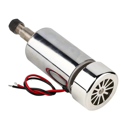 Top Pick 300W High Speed Cool Spindle Motor With Er11 Chuck for Milling and Engraving, metallic design with red and black wires.