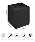 Heavy Duty Waterproof Anti Static Nylon Dust Cover For Saturn 4 Ultra 16K Resin 3D Printer with dimensions and features icons.