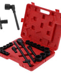 Get This Insane 21 Piece Deep Impact Socket Set With 3/4 And Two Inch Heads For Heavy Duty Vehicle Repair Jobs Making Mechanics Look Like Total Bosses Who Ace Every Tough Job Under The Hood Fast. Deep impact socket set in red case, black steel pieces