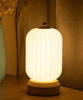 Cozy Small Table Lamp For Bedroom And Nightstand, Kid Friendly Minimalist Solid Wood Desk Lamp For Kids Room And Living Room