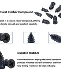 No Sweat Screw In Tire Plugs Repair Kit with Heavy Duty Vacuum Spiral Screws, showing natural rubber plugs for tire repair.