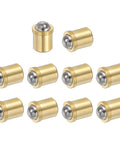 10 Piece Industrial Grade Stainless Steel Spring Plunger 7.5 By 5.5 Mm Precision Ball Head Pin in gold finish.