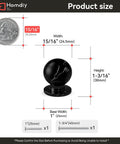 Top Tier Black Marble Cabinet Knobs And Round Drawer Handles 1 Inch Diameter 10 Pack Solid Aluminum Alloy No Sweat Mount Screws Included with size guide.