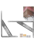Heavy Duty Stainless Steel Floating Shelf Brackets Two Pack Straight Up Rock Solid Triangle Wall Mounts Built Tough Rust Resistant support beams with screws