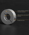 4 Pack Aluminum Shaft Collar Clamp Style Single Split with 12.7mm bore, 30mm OD, 10mm thick, showing surface treatment details.
