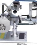 Heavy Duty 1x30 Belt Sander And Disc Grinder With Brushless Motor For Desktop Woodworking showing adjustable components and motor.