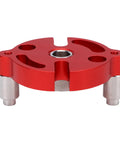 Solid As A Rock Self Centering Dowel Jig Kit With 6Mm 8Mm 10Mm Stainless Steel Drill Bushings, red anodized aluminum base for precision fitting.