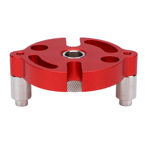Solid As A Rock Self Centering Dowel Jig Kit With 6Mm 8Mm 10Mm Stainless Steel Drill Bushings, red anodized aluminum base for precision fitting.
