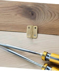 Miniature Iron Hinges For Wooden Jewelry Boxes And DIY Projects, 270 Degree Rotation, Small Cabinet Hinges on wooden surface