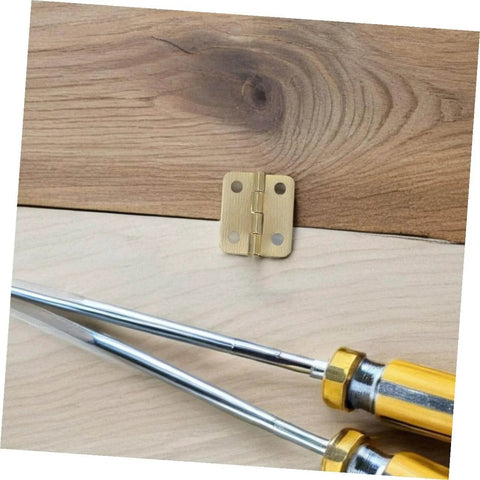Miniature Iron Hinges For Wooden Jewelry Boxes And DIY Projects, 270 Degree Rotation, Small Cabinet Hinges on wooden surface