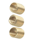 Shift Knob Thread Adapter Kit, 3 Pieces, Aluminum Alloy Nut Inserts M10x1.25 M10x1.5 M8x1.25, Gold Finish, close-up view