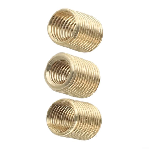 Shift Knob Thread Adapter Kit, 3 Pieces, Aluminum Alloy Nut Inserts M10x1.25 M10x1.5 M8x1.25, Gold Finish, close-up view