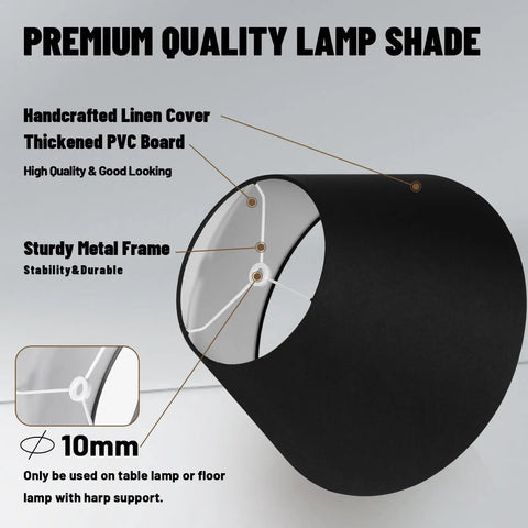 Barrel Style Table Lamp Shade Replacement For Your Home Go To Natural Linen Black Lampshade With Classic Look interior view