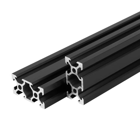 European Standard V Slot Aluminum Extrusion 2040 Profile 2 Pack 500mm Black Anodized Aluminum Rail for 3D Printer and CNC projects.