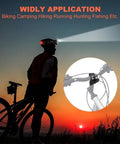 Cyclist using Rechargeable LED Headlamp With 2500 Lumens, Zoomable Beam, 4 Modes, Waterproof For Adults at sunset