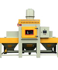 Large Chamber Automatic Sandblast Cabinet Drop Dead Tough Abrasive Processing Rig For Knocking The Socks Off Rust And Serving Silky Smooth Metal Prep For Fab Crew Pros side view with dust collection.