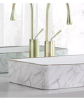 USZWBY Vessel Sinks Nordic Light Luxury Modern Above-Ground Basin Household Wash Single Bathroom Balcony Ceramic Bathroom Bowl Sink with marble pattern.