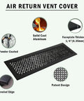 Beefy Solid Cast Aluminum HVAC Air Return Grill Vent Cover For 4x30 Duct Opening, 6x32 Overall Size, Matte Powder Coated, Beveled Edges