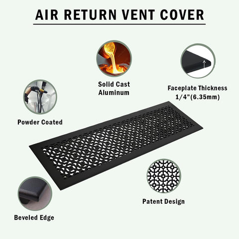 Beefy Heavy Duty Cast Aluminum Floor Air Grille For 6x30 Duct Opening With 8x32 Face Plate Matte Black Powder Coat Beveled Edges
