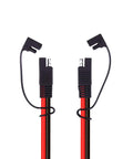 SAE to SAE Extension Cable 10 Gauge Wire Harness for Solar Panel to Battery, Quick Disconnect, visible black and red connectors
