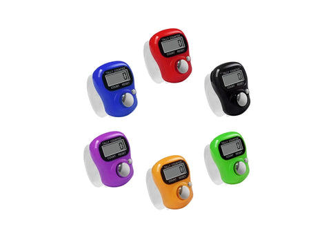 A Total Game Changer These Slick Four Pack Resettable Finger Tally Counters in various colors with five digit LCD screens.