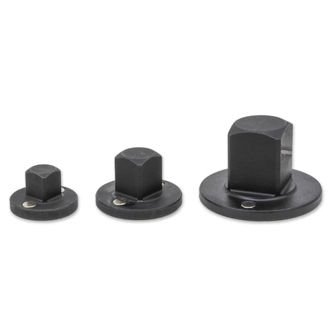 Low Profile Drive Reducing Socket Adapters Set For Tight Spaces Three Piece Includes Three Quarters To One Half Inch One Half To Three Eighth Inch