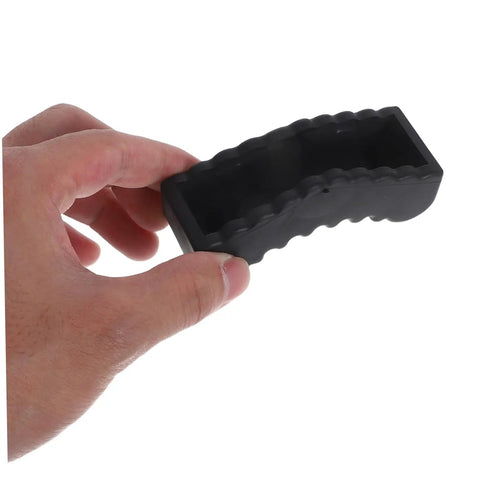 2 Pack Rubber Jack Pad Set For Car Jacks And Jack Stands Pro Grade Heavy Duty Lifting Blocks shown in hand, black rubber construction.