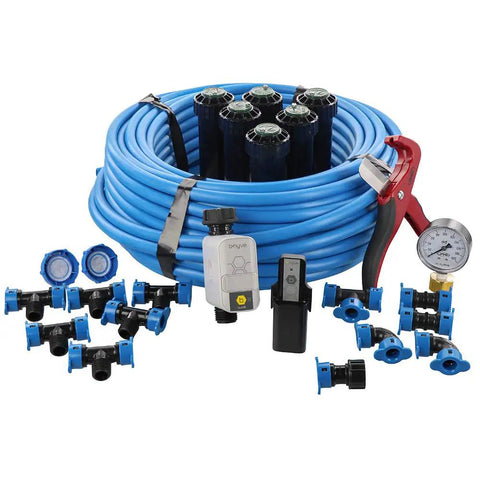 50022 Medium Area One Zone All In One Automatic Watering System with Bhyve Smart Hose Timer, Blu Lock Tubing, irrigation components