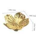 Vintage Brass Flower Cabinet Handle Single Hole Drawer Pull For Wardrobe And Cupboard Doors, 4.2cm gold finish floral design