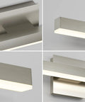 Modern Slick LED Vanity Light Fixture For Bathroom Mirror Front Wall Mounted Sconces In Brushed Nickel 23.62 Inch close-up view