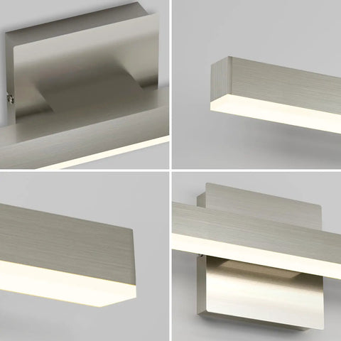 Modern Slick LED Vanity Light Fixture For Bathroom Mirror Front Wall Mounted Sconces In Brushed Nickel 23.62 Inch close-up view