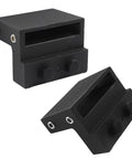 Two-Piece Barn Door Stopper Hardware Set For Sliding Doors Black Flat Rail Roller Stops Fits Track Width 1-7/16 To 1-5/8 Inches